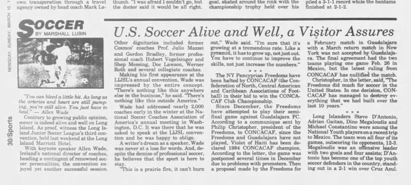 U.S. Soccer Alive and Well, a Visitor Assures