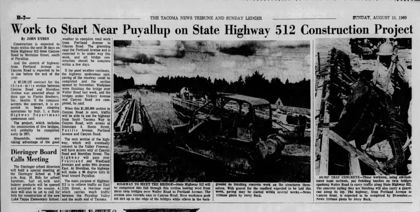 Work to Start Near Puyallup on State Highway 512 Construction Project