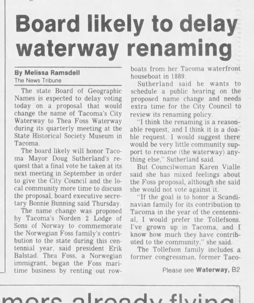 Board likely to delay waterway renaming
