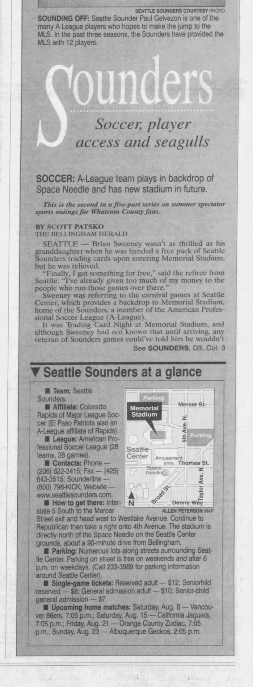 Sounders: Soccer, player access and seagulls