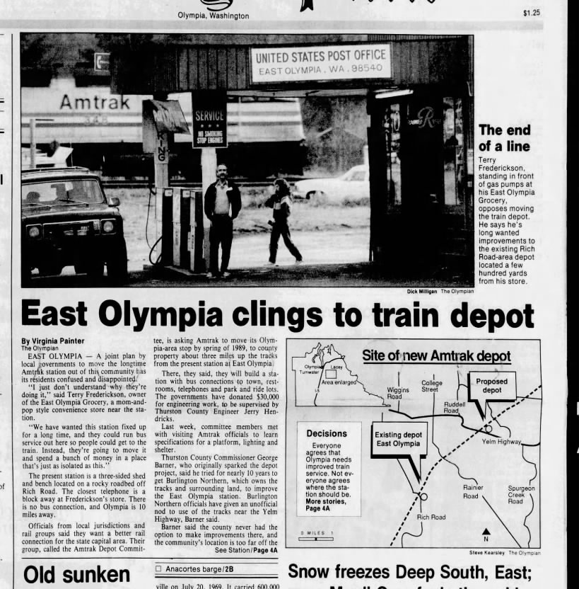 East Olympia clings to train depot