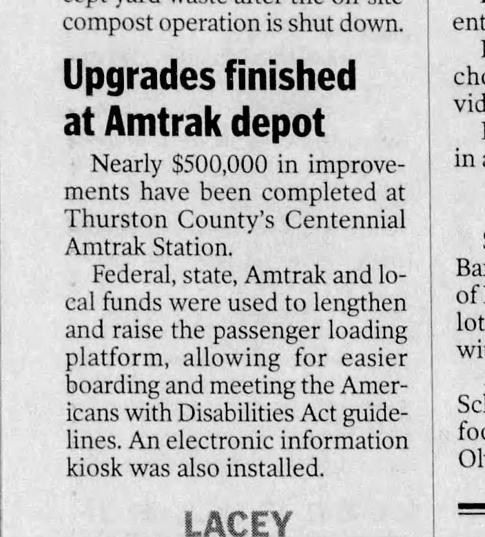 Upgrades finished at Amtrak depot
