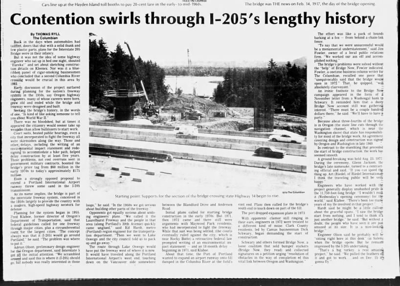 Contention swirls through I-205's lengthy history