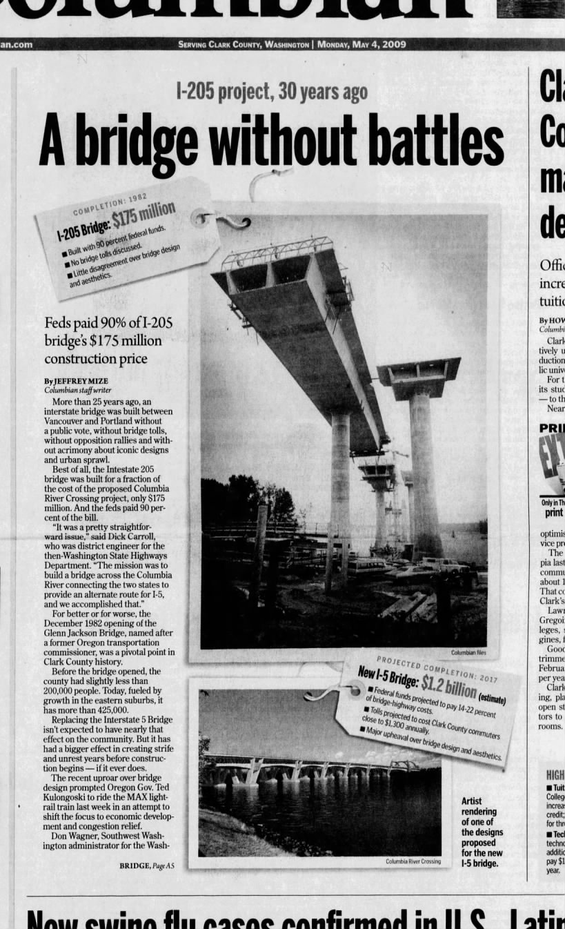I-205 project, 30 years ago: A bridge without battles