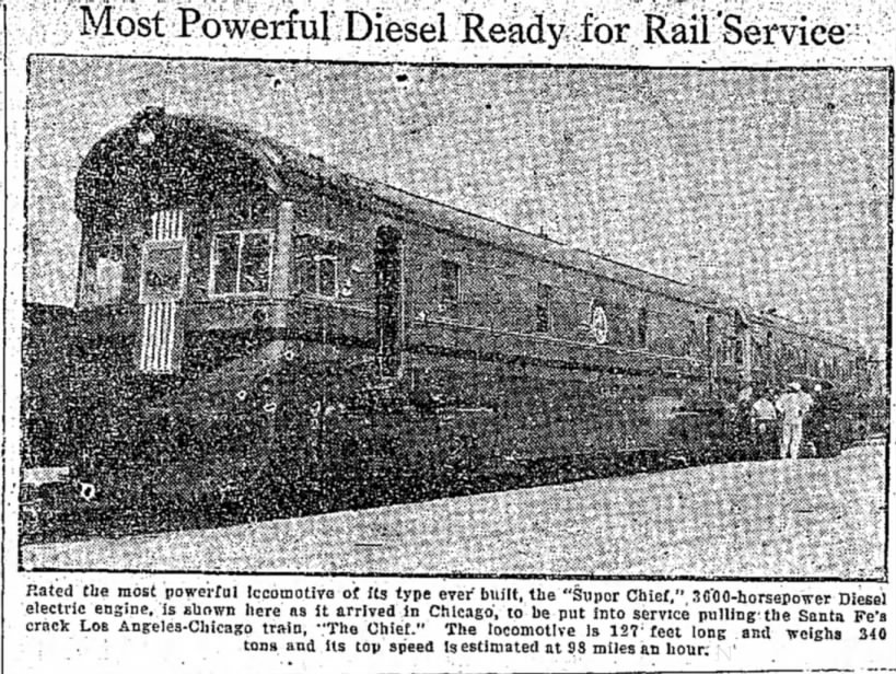 New Super Chief locomotive 1935