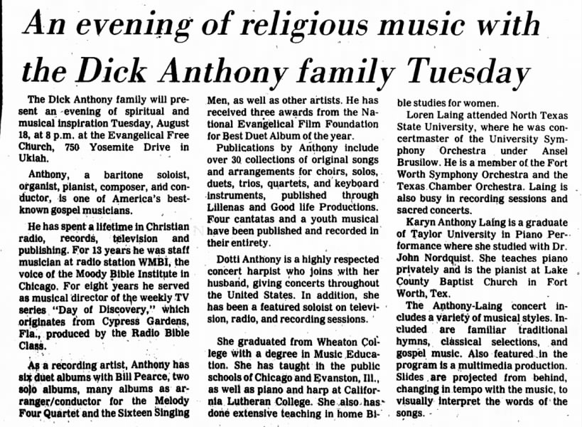 Dick Anthony 1981