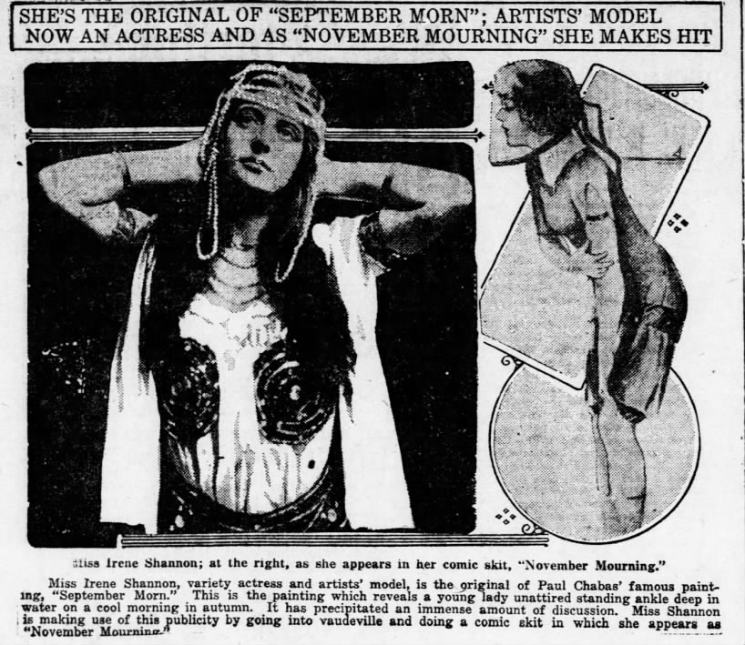 Actress claims to be the model for September Morn 1913