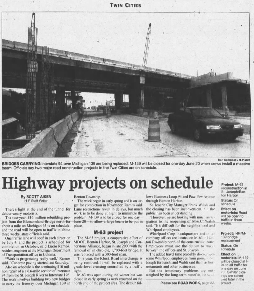 Highway Projects on Schedule