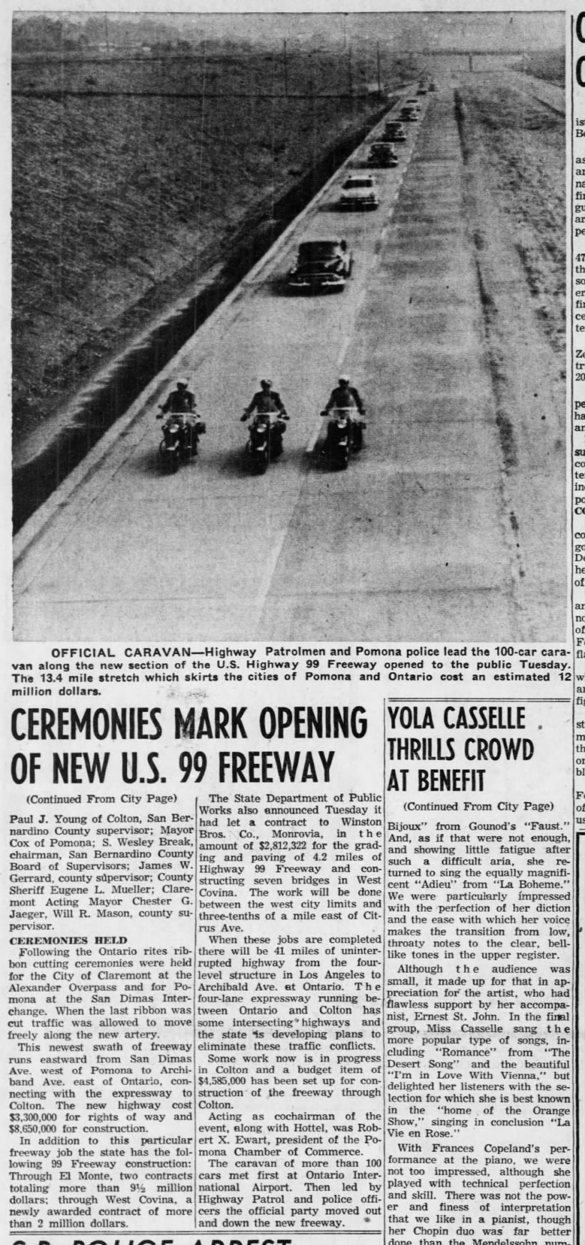Ceremonies Mark Opening of New U.S. 99 Freeway
