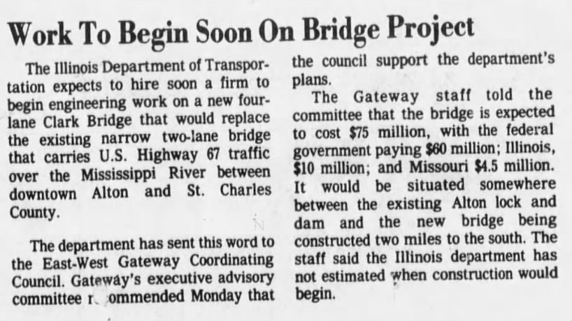 Work to begin soon on bridge project