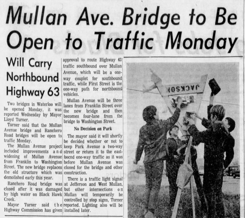 Mullan Ave. Bridge to Be Open to Traffic Monday