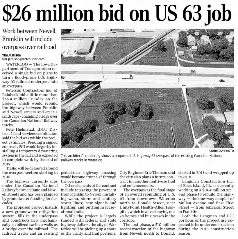 $26 million bid on US 63 job