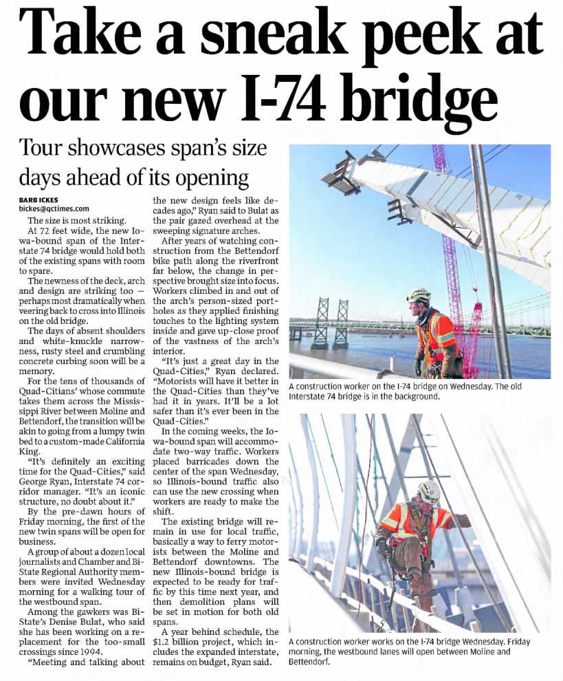 Take a sneak peek at our new I-74 bridge