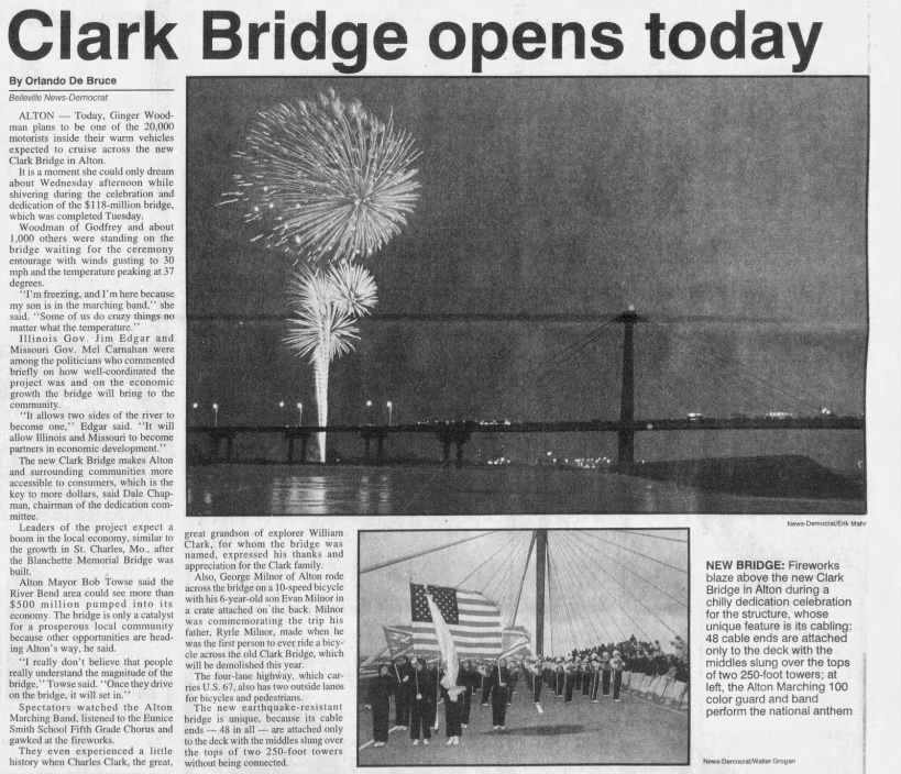 Clark Bridge opens today
