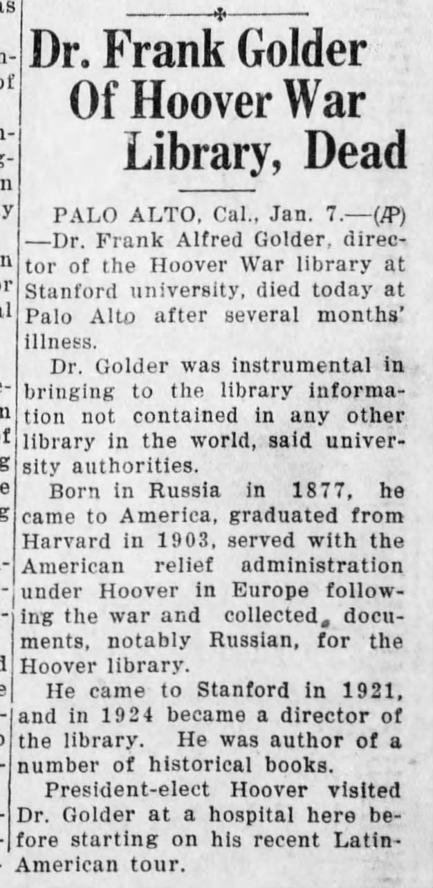 Frank A. Golder (1877-1929)