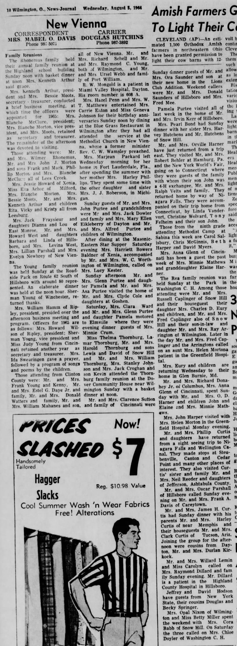 1964 New Vienna News -Aug.5