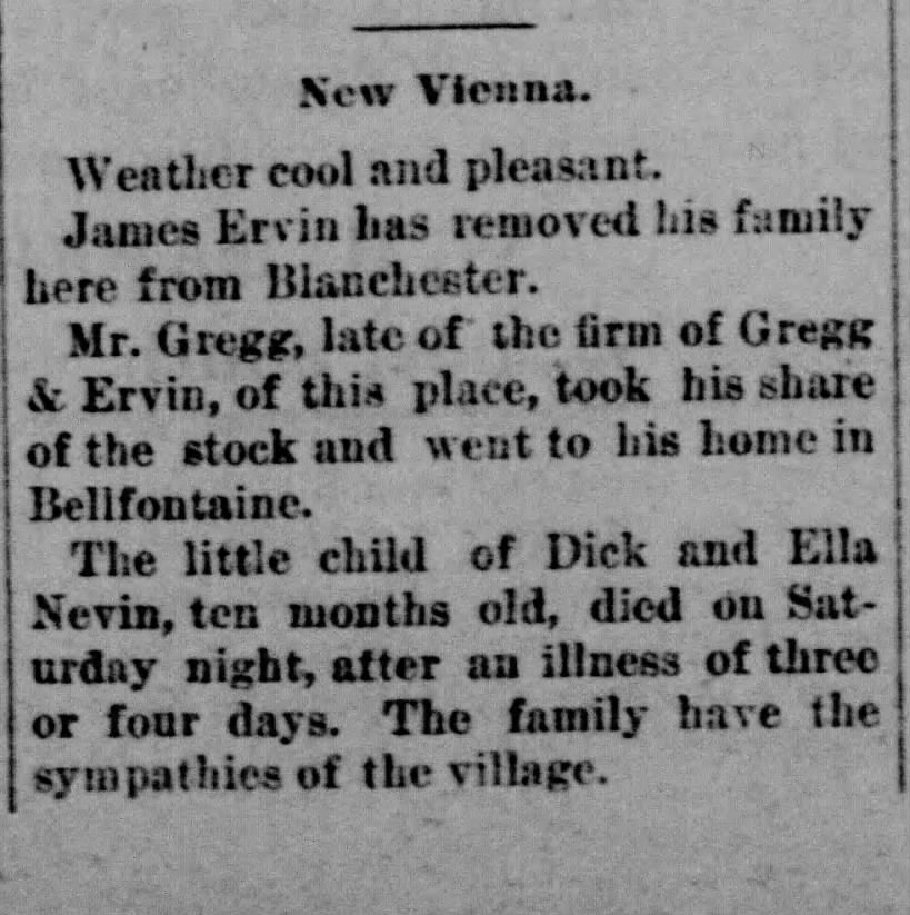1884 New Vienna (Ohio) News - Oct. 22