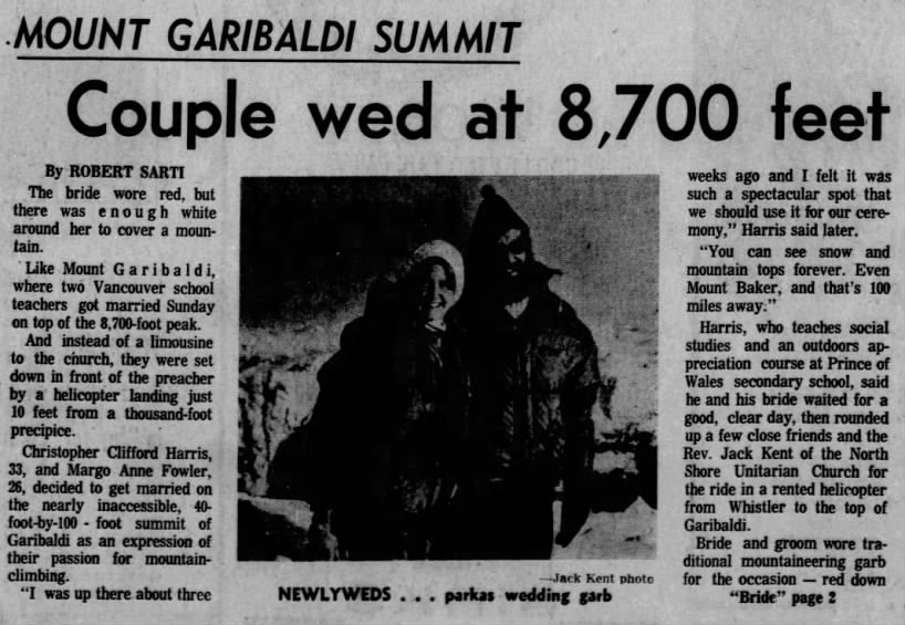 Couple wed at 8,700 feet