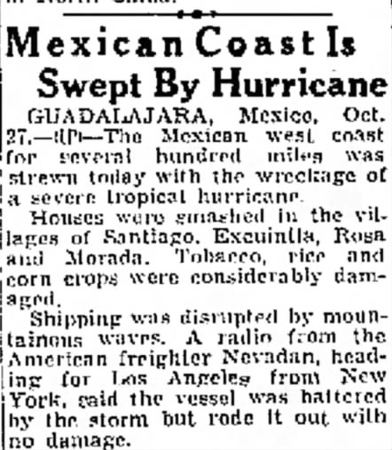 October 1939 Mexico hurricane