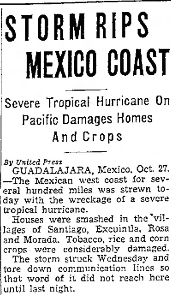 October 1939 Mexico hurricane