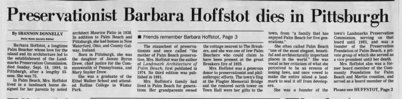Preservationist Barbara Hoffstot dies in Pittsburgh