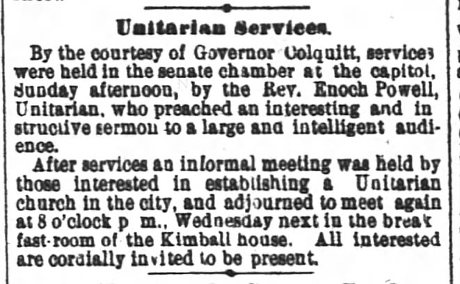 1881.01.18 Notice of Unitarian services to be held (page 4)