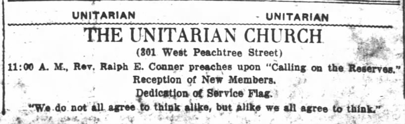 1918.01.05 United Unitarian and Universalist Service Rev. Conner