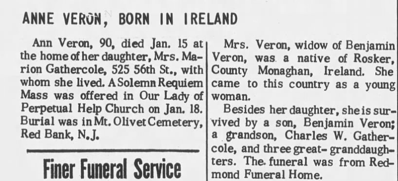 Obituary for ANNE VERGN