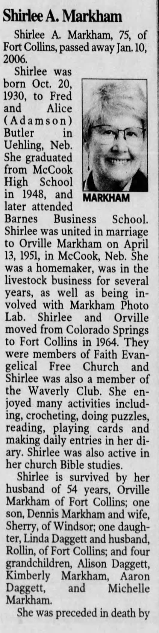 Obituary for Shiriee A. Markham