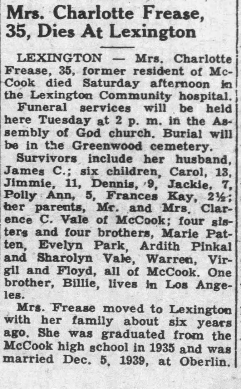 Obituary for Charlotte Fre