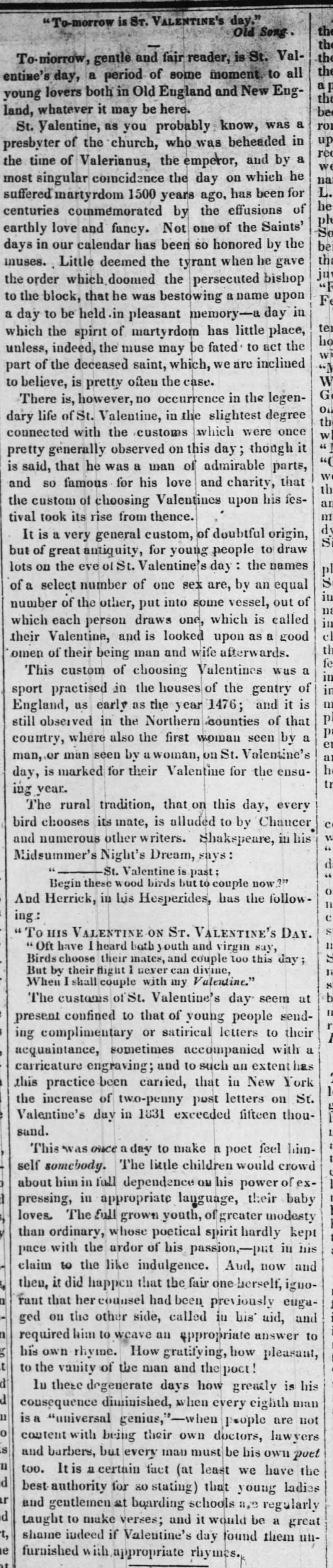 1839 Valentine's Day