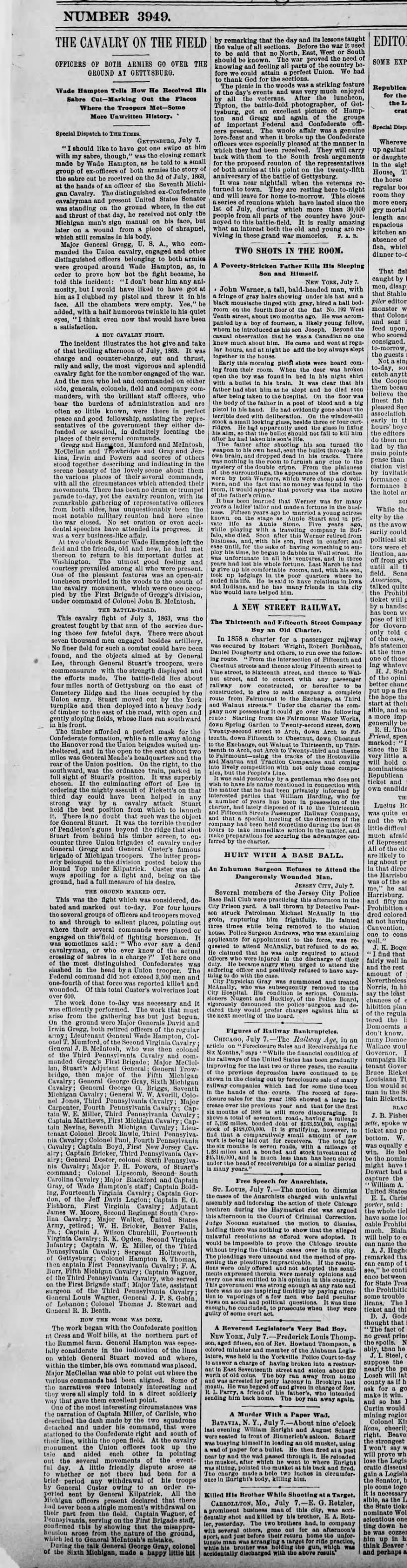 Cavalry reunion at Gettysburg
Phila Times, July 8 1886