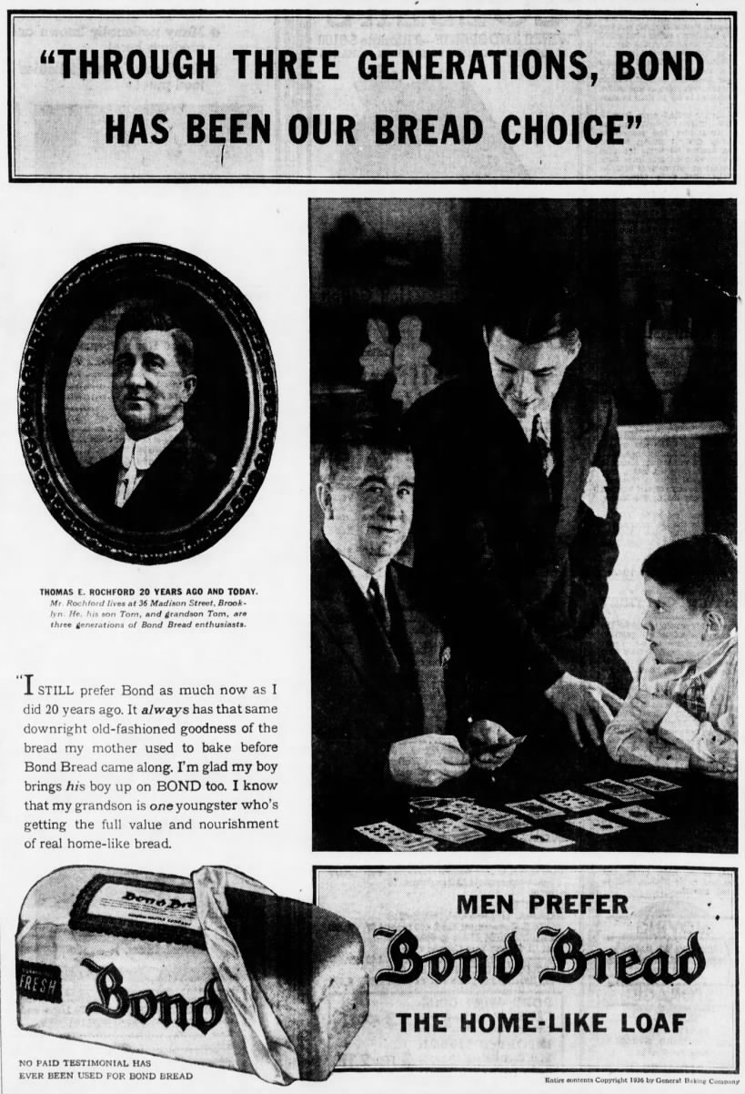 Thomas E. Rochford_Bond Bread Print Ad fr. 1936