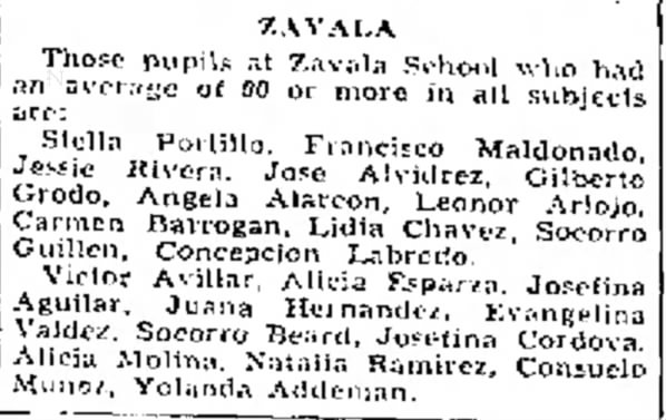 April 20, 1938
Francisco Maldonado
Zavala School