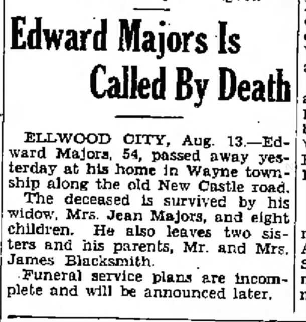 Edward Majors Obituary 2