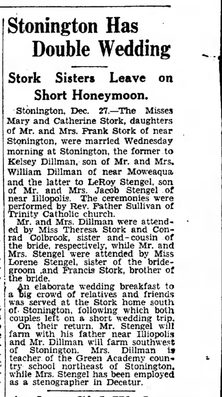 Double Wedding 1928 Stonington