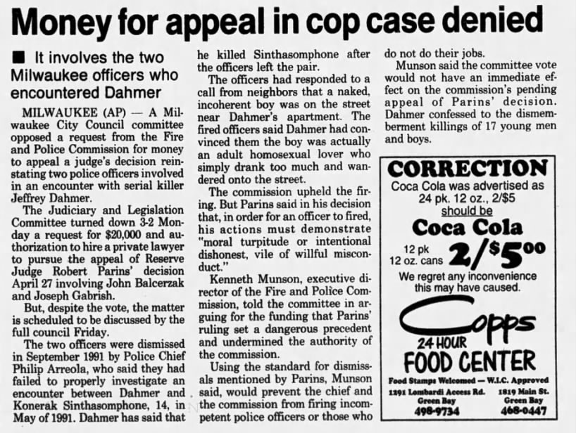 Money for appeal in cop case denied