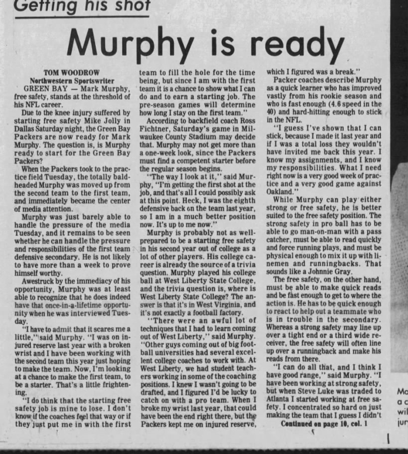 Murphy is Ready: Part 1
