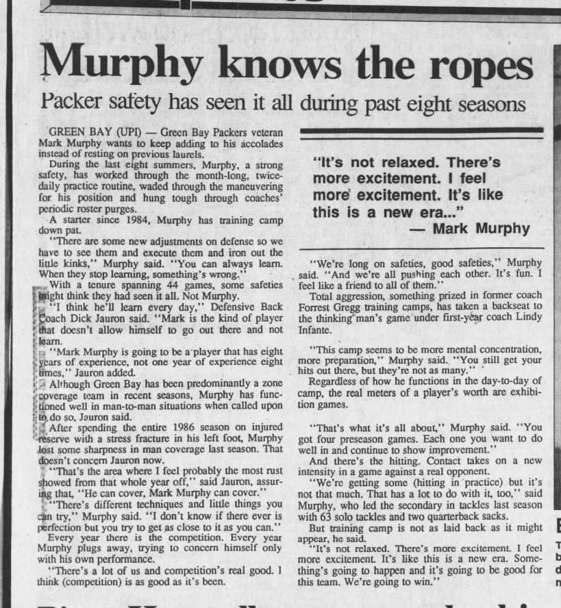 Murphy knows the ropes
