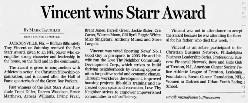 Vincent wins Starr Award