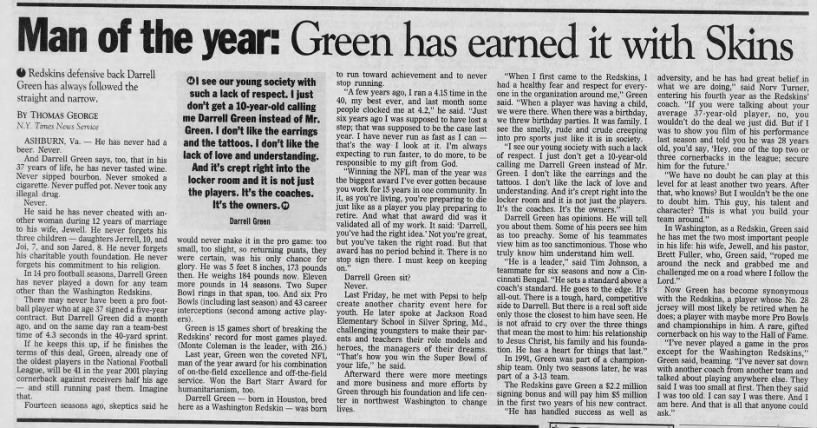 Man of the year: Green has earned it with Skins