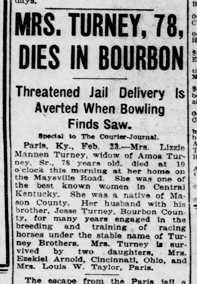 1927 Mary Mannen Turney obit
