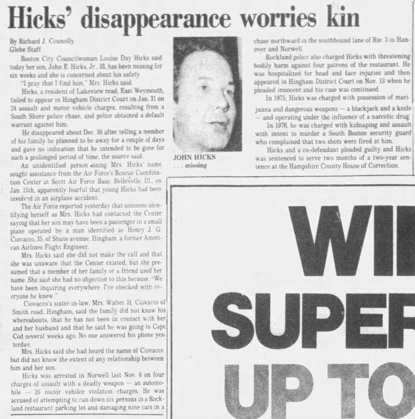 Hicks Disappearance