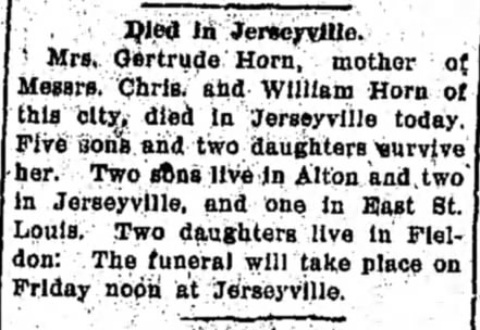 Gertrude Meyer Horn Obituary