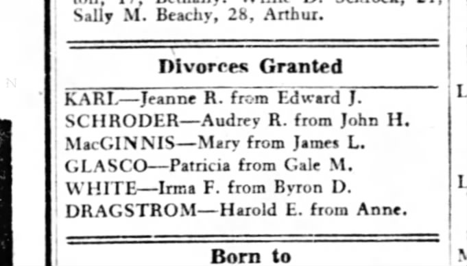 Harold and Anne Dragstrom divorce