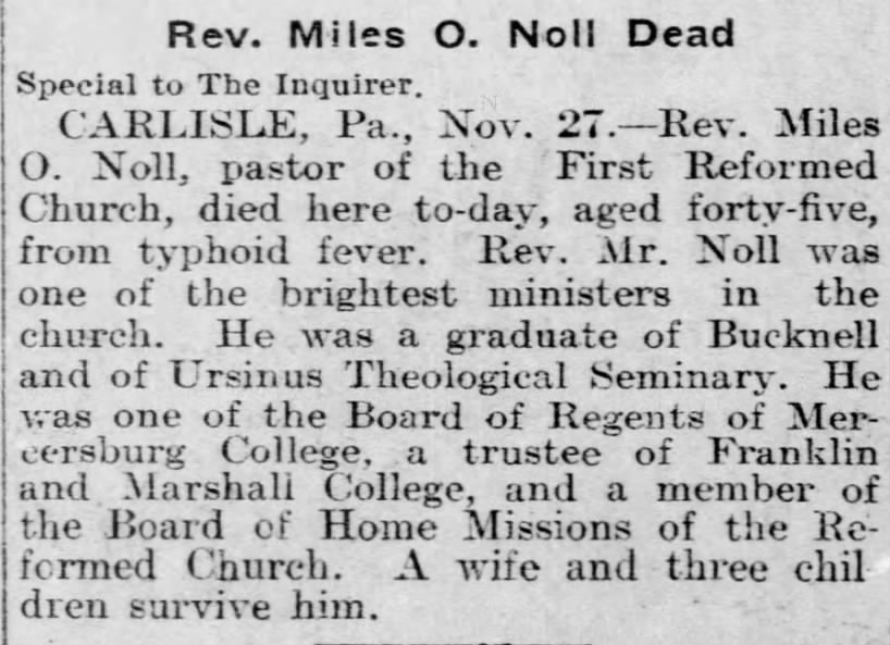 Obituary for Miles O. Noll