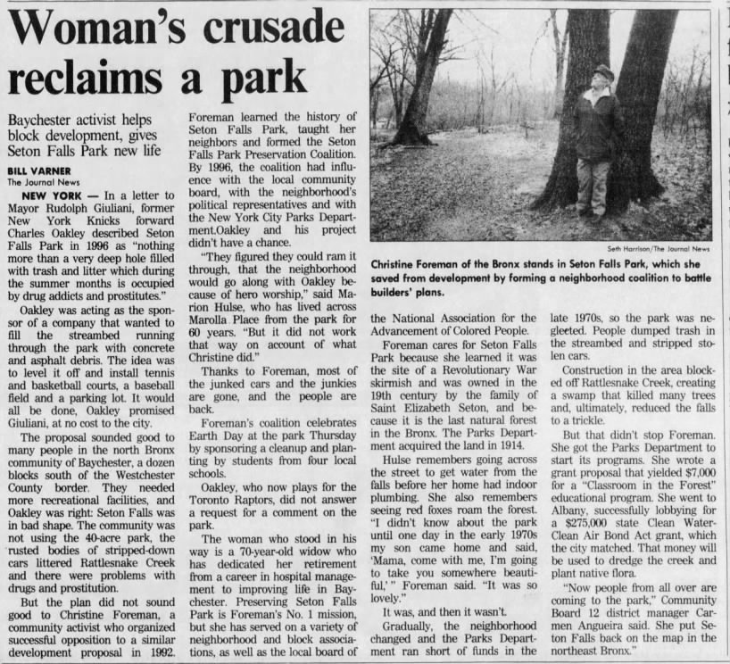 Woman's crusade reclaims a park