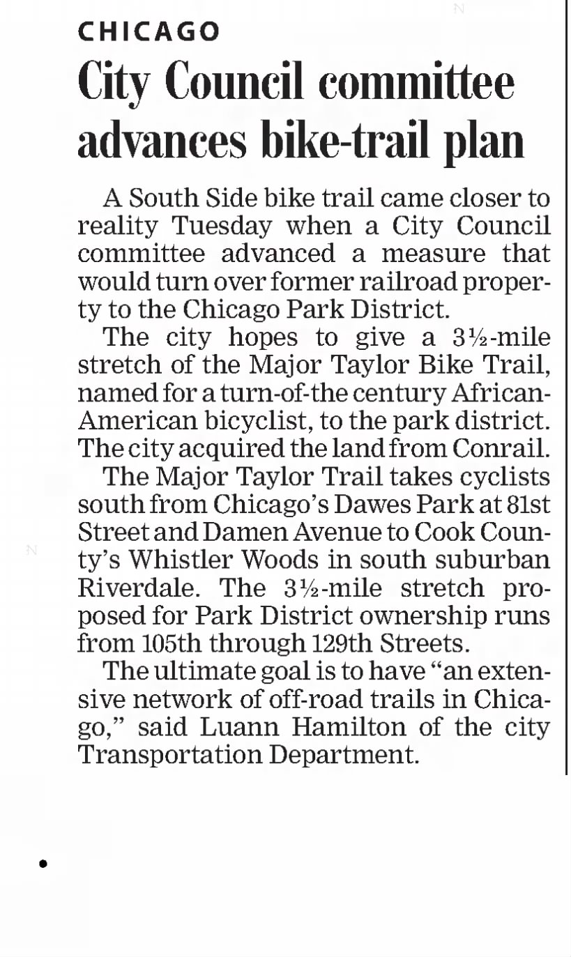 City Council committee advances bike-trail plan