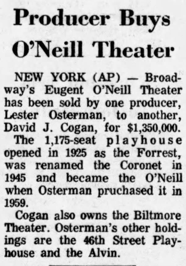 Producer Buys O'Neill Theater