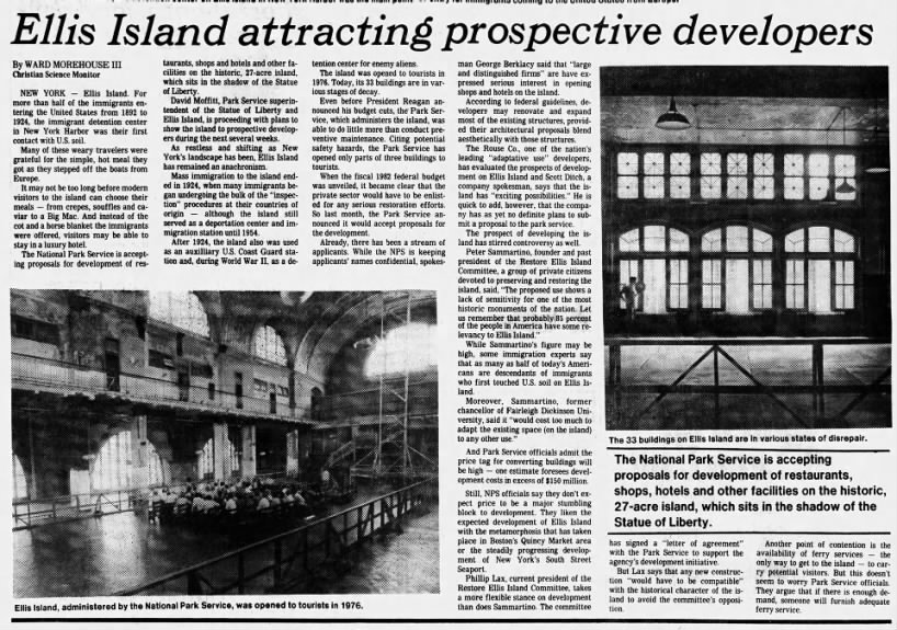 Ellis Island attracting prospective developers